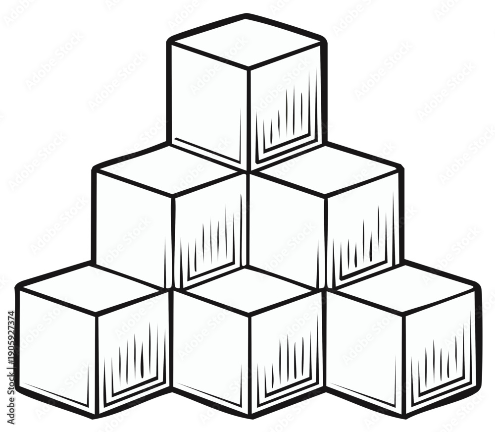 Obraz premium Stacked Cubes Forming Geometric Pyramid Structure
