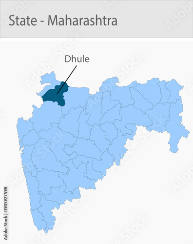 Dhule-Maharashtra_Map detailed map illustration graphic for educational reference, geographic visualization, design layouts, presentations, digital me