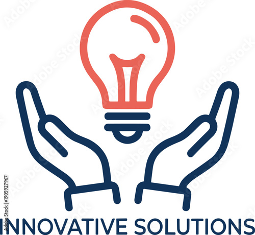 Innovative solutions concept icon, creative idea support, business innovation strategy, problem solving management, technology driven growth illustration