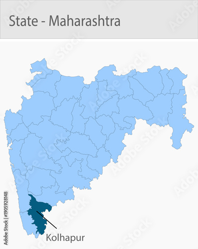 Kolhapur-Maharashtra_Map detailed map illustration graphic for educational reference, geographic visualization, design layouts, presentations, digital