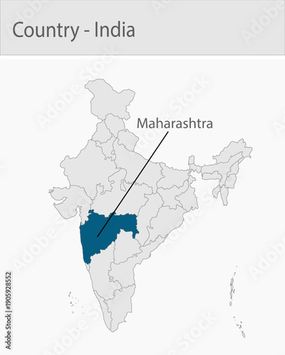 Maharashtra-India_Map detailed map illustration graphic for educational reference, geographic visualization, design layouts, presentations, digital me