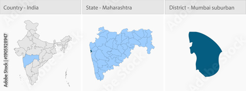 Mumbai_suburban_Map_Vector detailed map illustration graphic for educational reference, geographic visualization, design layouts, presentations, digit