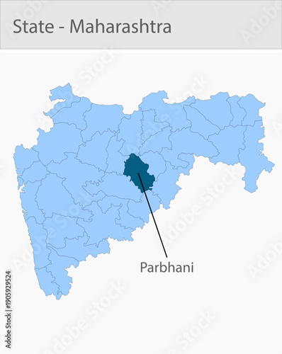 Parbhani-Maharashtra_Map detailed map illustration graphic for educational reference, geographic visualization, design layouts, presentations, digital