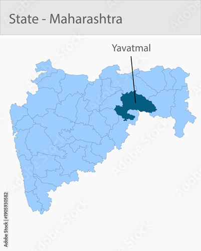 Yawatamal-Maharashtra_Map detailed map illustration graphic for educational reference, geographic visualization, design layouts, presentations, digita