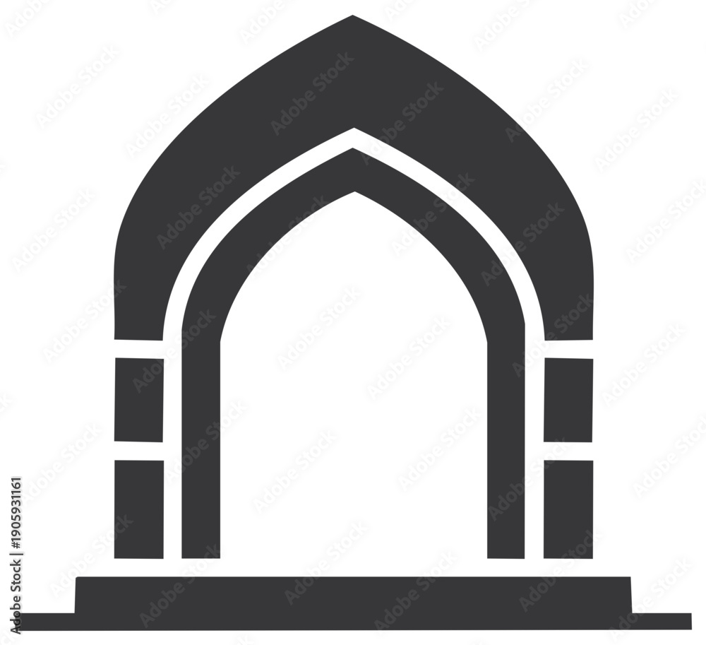 Fototapeta premium Arched Entrance Islamic Architecture Silhouette Portal Design Shape Structure