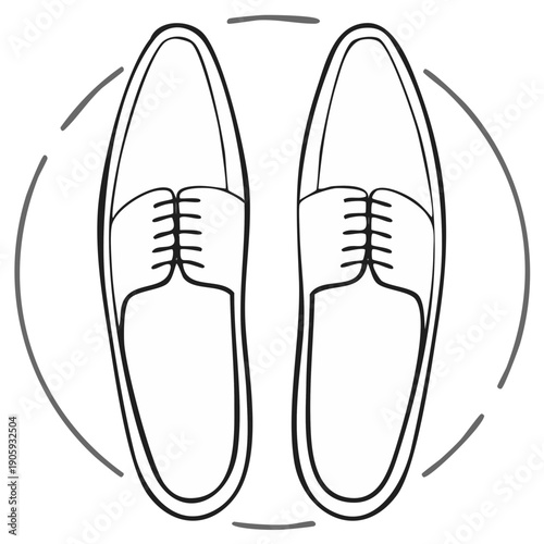 Overhead View of Classic Men's Leather Dress Shoes with Lace Detail