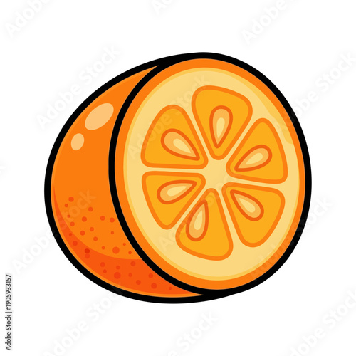 Orange Fruit Cut Open Showing Segments.