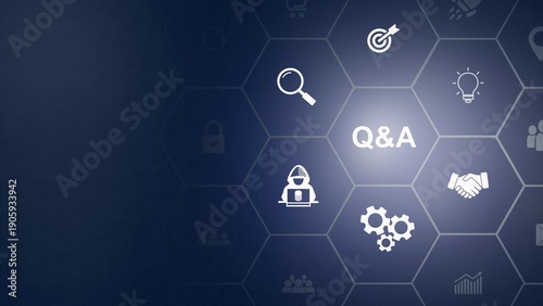 Tableau sur toile Q and A - an abbreviation on smart background