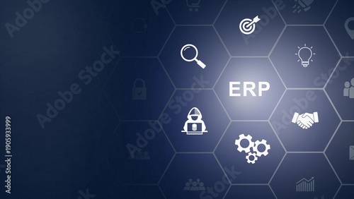 Quadro em tela Cloud ERP, Enterprise Resource Planning concept