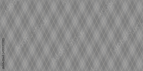 Textile print design in gray color with geometric rhombus shapes. lines