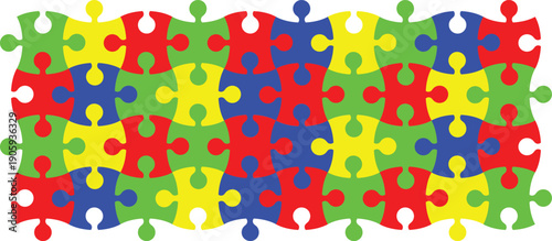 Interconnected puzzle pieces forming a united whole