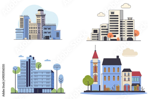 vector illustration of city buildings