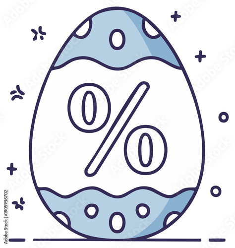 Easter egg with percentage symbol suggesting holiday sale or discount promotion