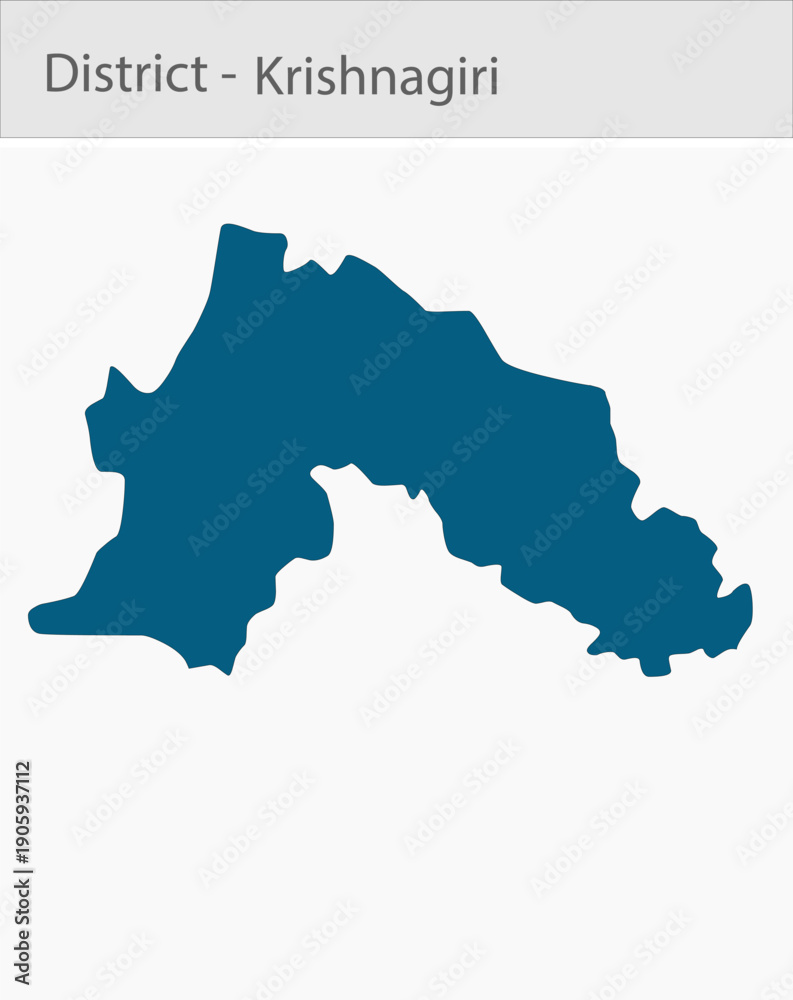 Obraz premium Krishnagiri_Map detailed map illustration graphic for educational reference, geographic visualization, design layouts, presentations, digital media an