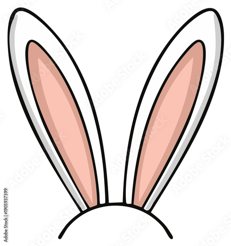 Cute cartoon bunny ears headband with pink inner lining