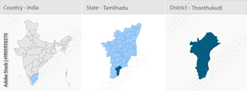 Thoothukudi_Map_Vector detailed map illustration graphic for educational reference, geographic visualization, design layouts, presentations, digital m