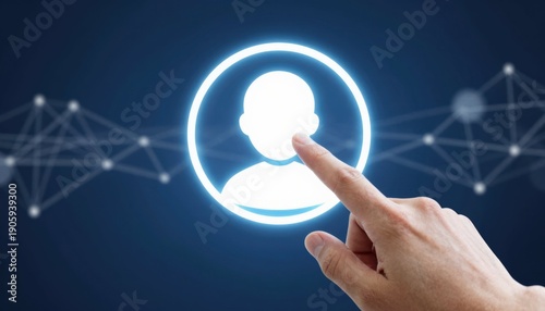 Wallpaper Mural Digital interaction with user icon online platform graphic visual virtual environment close-up view user engagement concept Torontodigital.ca