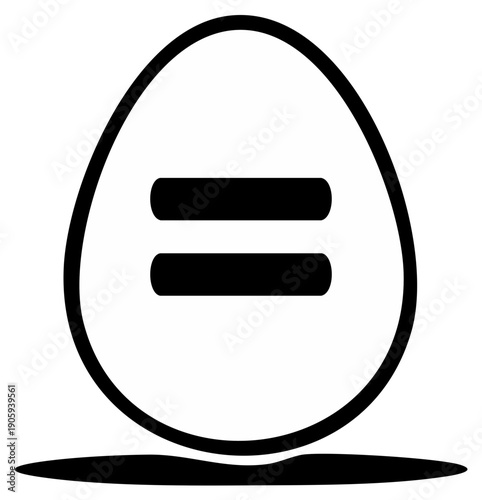 Conceptual abstract symbol of equality within an oval shape representing an egg or ovum