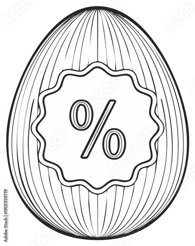 Discount or sale concept egg shape symbol