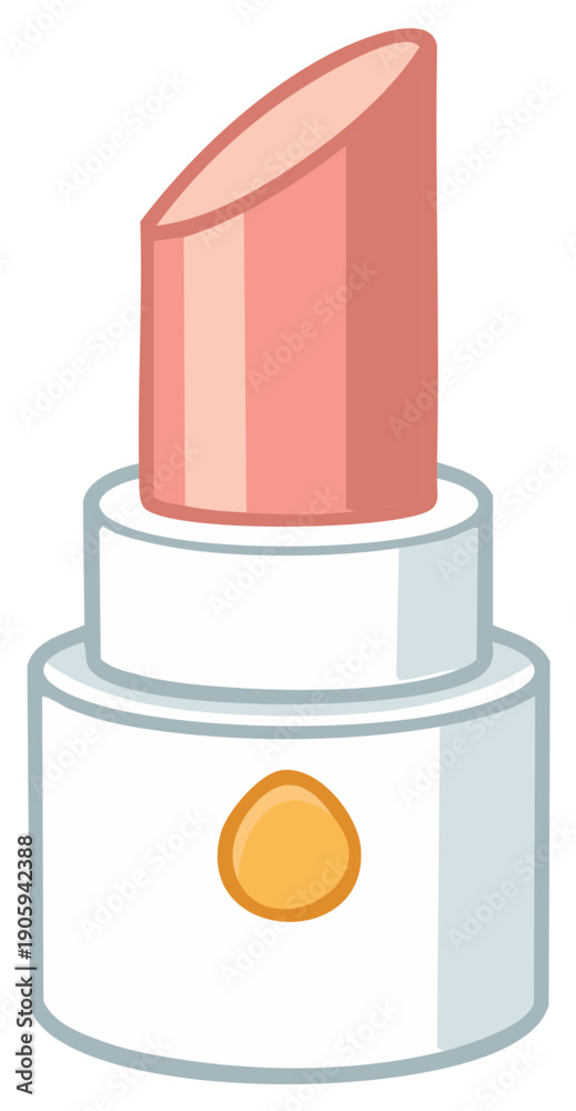 Obraz premium Cartoon Lipstick Vector Illustration Beauty Product for Lips Makeup Tool Cosmetic Design