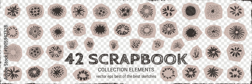 Celebration scrapbook collage with transparent crayon fireworks and confetti texture.