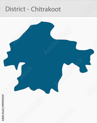 Chitrakut_Map_UP_state detailed map illustration graphic for educational reference, geographic visualization, design layouts, presentations, digital m