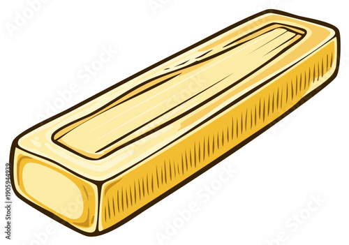 Shiny gold bar vector illustration, a financial symbol of wealth and investment