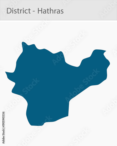 Hathras_Map_UP_state detailed map illustration graphic for educational reference, geographic visualization, design layouts, presentations, digital med