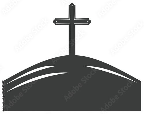 Cross silhouetted on hilltop symbolizing faith and spirituality