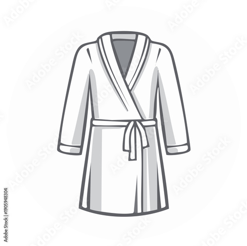 Bathrobe Illustration of a Comfortable Relaxing Garment on White Background