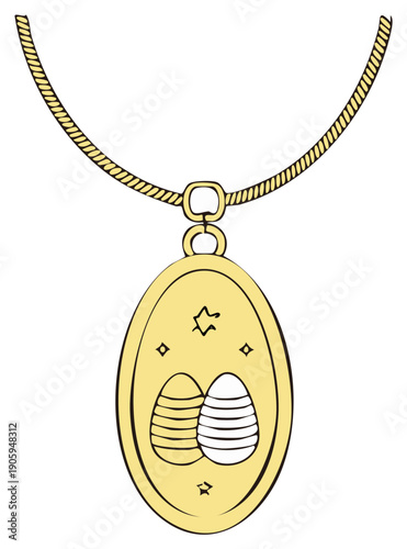 Elegant Easter Egg Necklace Pendant Dangle Jewelry Charm Easter Celebration Decoration