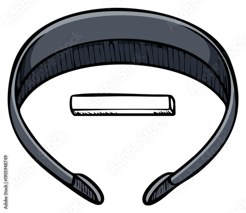 Headset Microphone Earphone with Boom Mic for Communication Recording and Audio Isolated on White