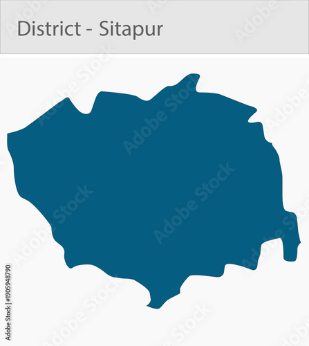 Sitapur_Map_UP_state detailed map illustration graphic for educational reference, geographic visualization, design layouts, presentations, digital med