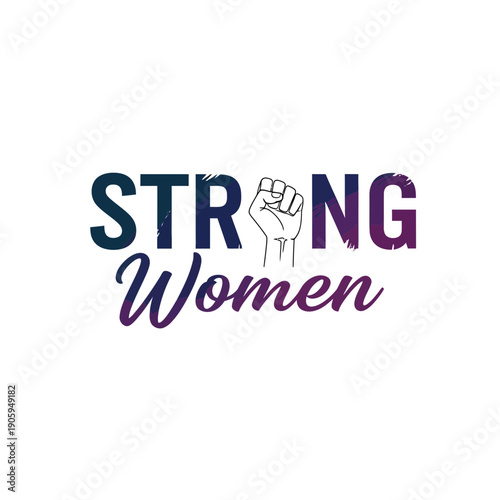 A vector graphic illustration of a strong women symbol with a raised fist