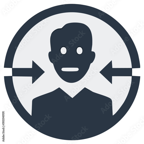 Avatar with Arrows Indicating Lateral Movement Navigation or User Profile Icon