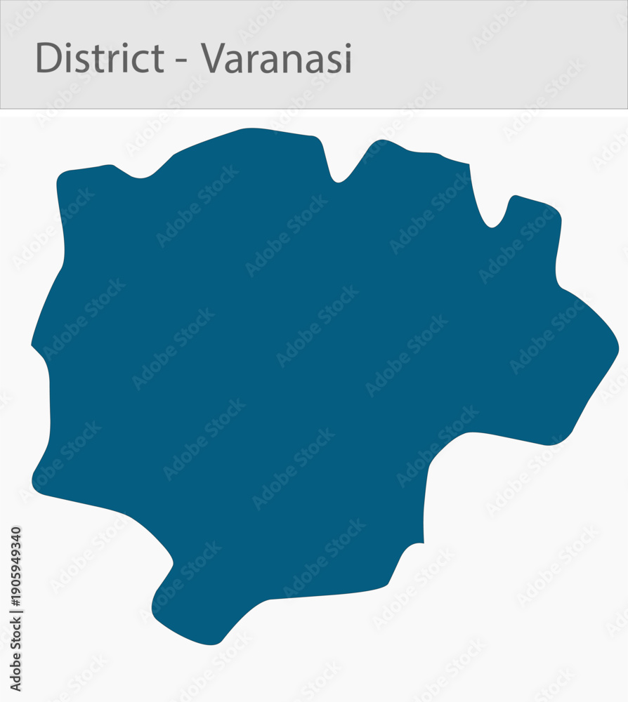 Obraz premium Varanasi_Map_UP_state detailed map illustration graphic for educational reference, geographic visualization, design layouts, presentations, digital me