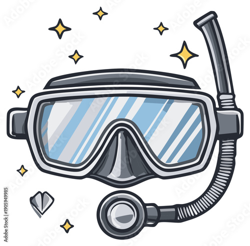 Scuba Diving Mask and Snorkel Equipment for Underwater Exploration and Aquatic Adventure