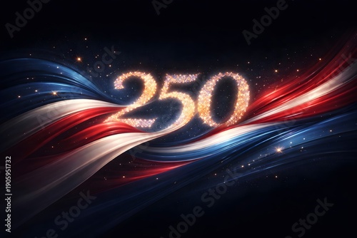 250 Jahre USA Design - 4. Juli Wallpaper - Patriotische 1776-2026 Illustration