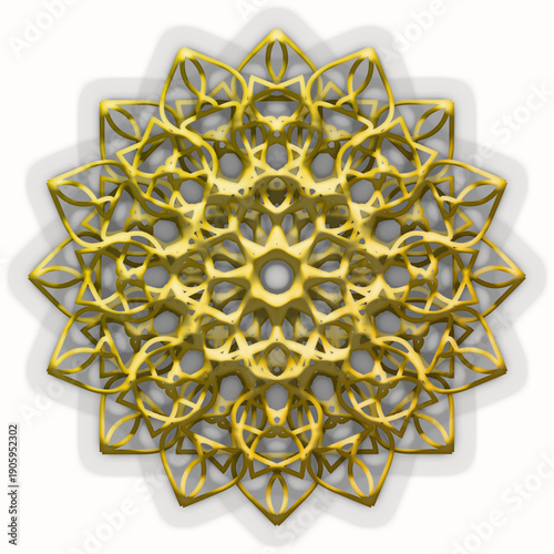 gold ornament on white background
