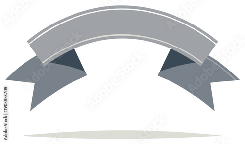 Elegant grey and white ribbon banner for text and announcements with space for promotional messages and creative designs
