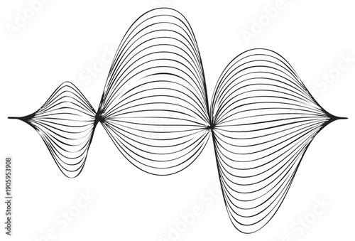 Abstract wave form graphic illustration line art design