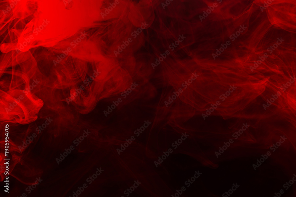 Fototapeta premium Red steam on a black background.