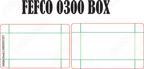 FEFCO 0300 Telescopic Box Dieline Template for Cardboard Packaging and Lid Design