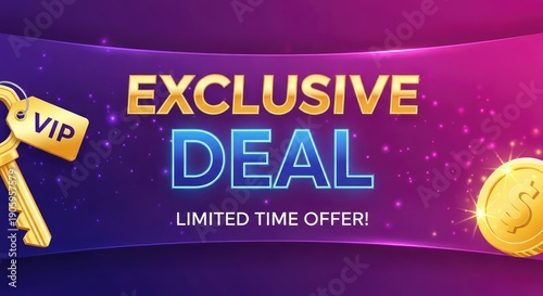 Wallpaper Mural Exclusive Deal VIP Key and Gold Coin Limited Time Offer Banner Torontodigital.ca