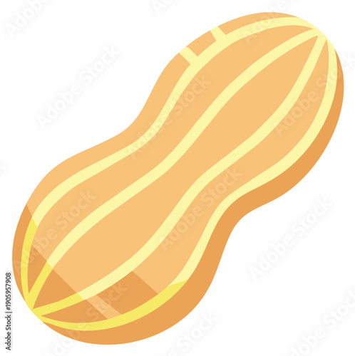 Stylized single peanut in its shell, a popular healthy snack and versatile food ingredient.
