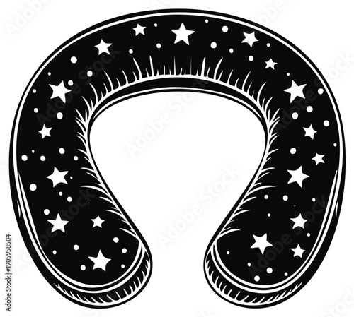 U-Shaped Travel Pillow with Star Pattern for Comfort and Sleep