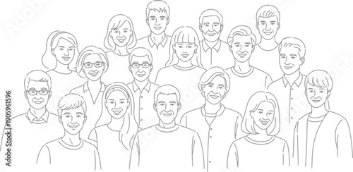 A diverse group of people engaged in a collaborative team-building exercise outdoors.