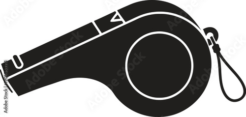 A black and white image of a referee whistle