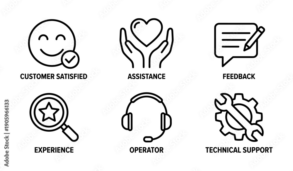 Fototapeta premium Customer service and support icons