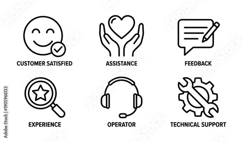 Customer service and support icons